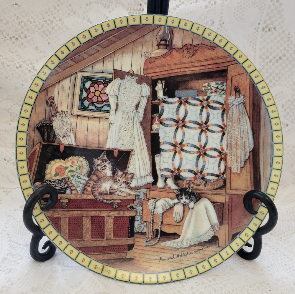 1991 Vintage Knowles Collector’s Cat 8" Plate "ATTIC AFTERNOON"